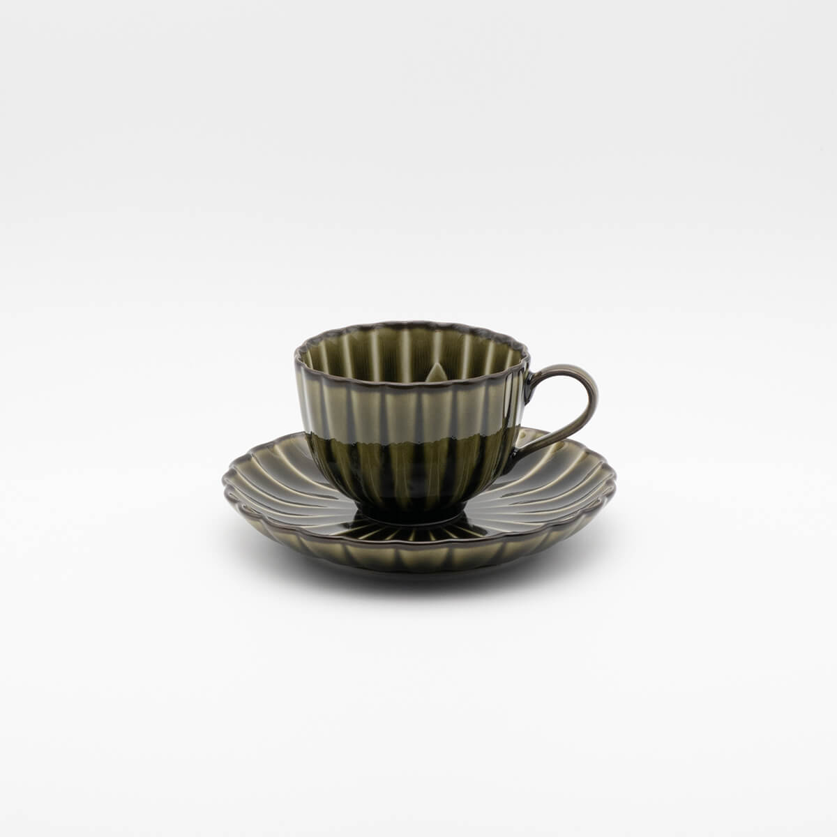 Giyaman Coffee Cup & Saucer Set – Rikyu Green